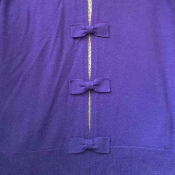 Juicy Couture Dark Lilac Merino Bow Cardigan NWT - Picture 3 of 8
